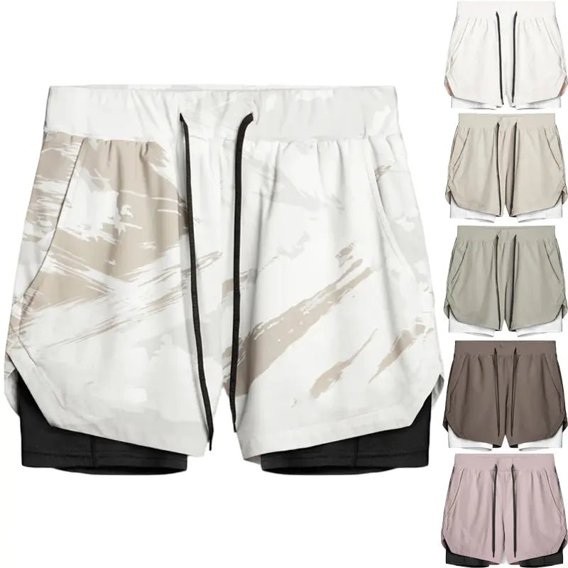 Men's Summer Quick-Dry Dual-Layer Running Shorts